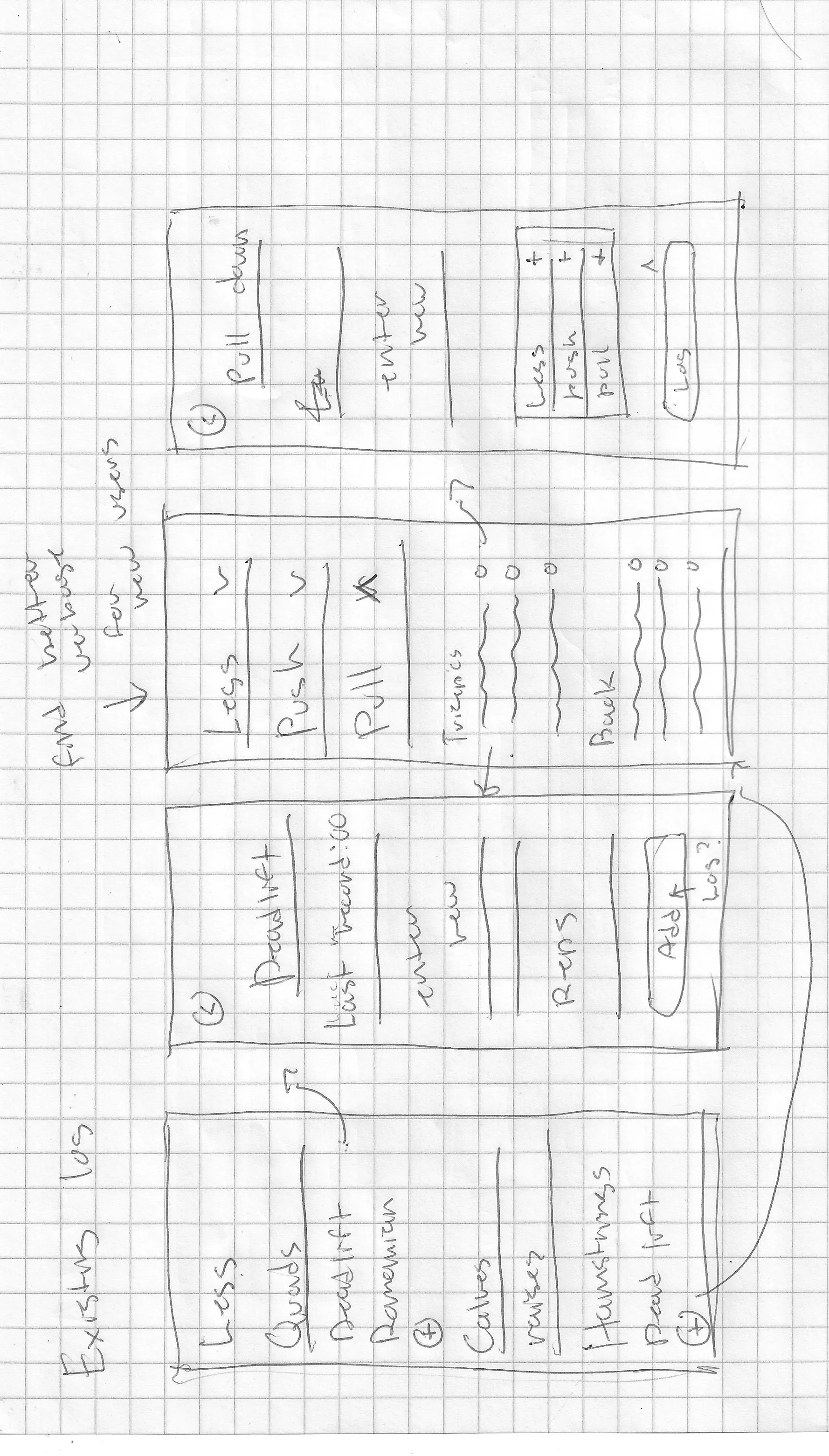 Vasa App workout logging sketch
